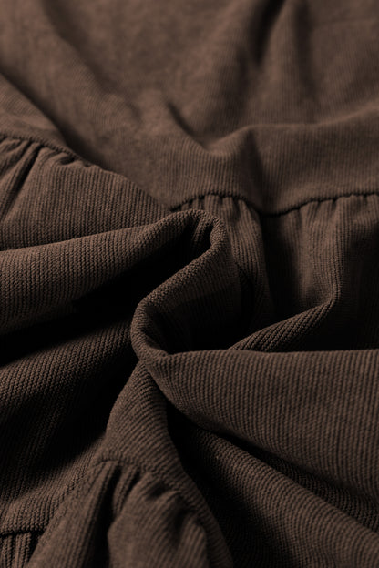 Mist Green Lantern Sleeve Tiered Mini Dress