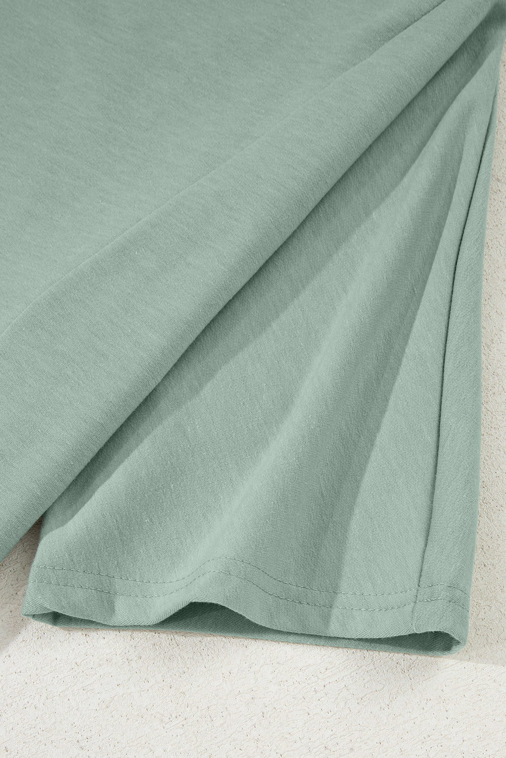 Clearly Aqua Floral Patched Half Sleeve Tunic Top