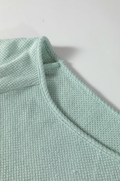 Moonlight Jade Textured Raglan Sleeve Knit Loose Top