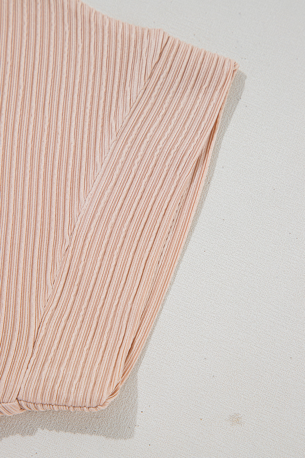 Jet Stream Textured Knit Round Neck Short Sleeve Top