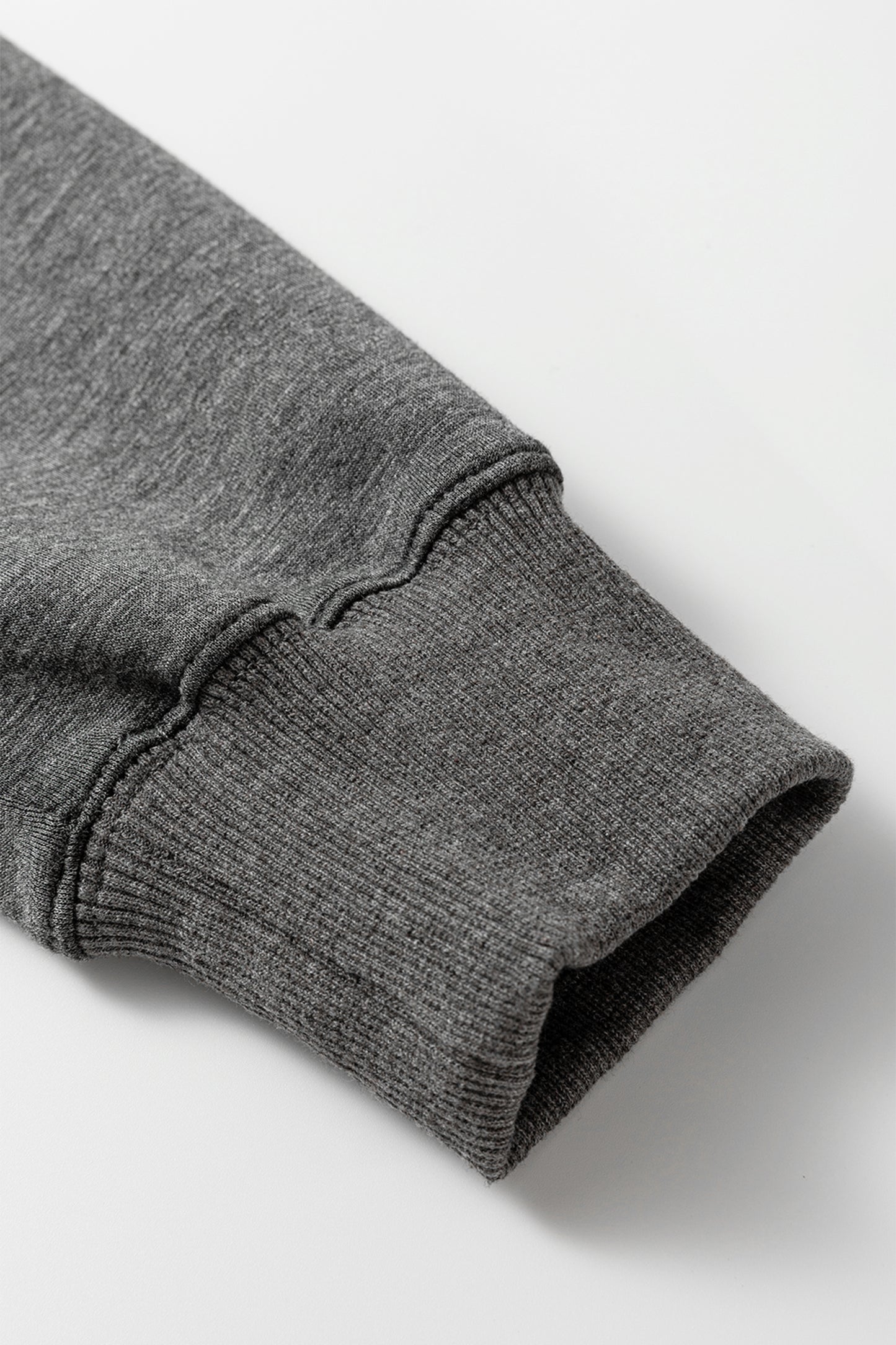 Medium Grey Collared V Neck Pullover Sweatshirt Sweatpants Set