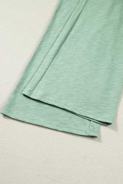 Canton Cuffed Short Sleeve Tee Raw Seam Patch Pocket Drawstring Pants Set