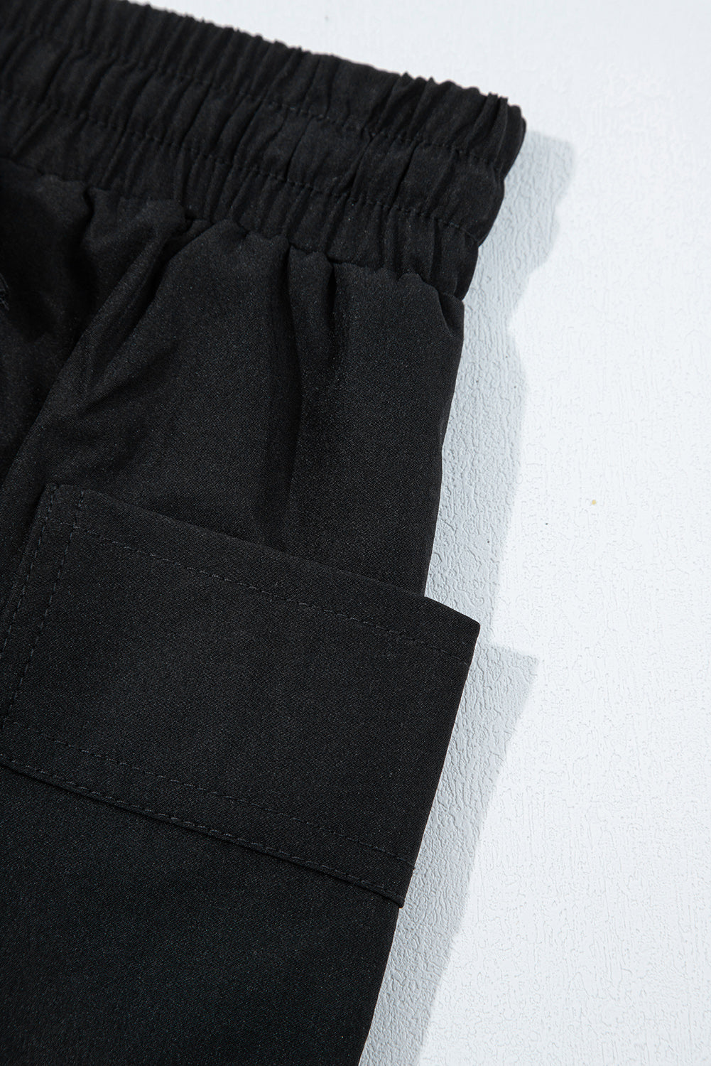 Black Cargo Pocket Elastic Waistband Active Casual Skort