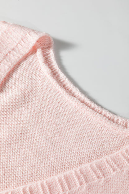 Dark Brown Ribbed Deep V Neckline Front Pocketed Loose Tunic Sweater Vest