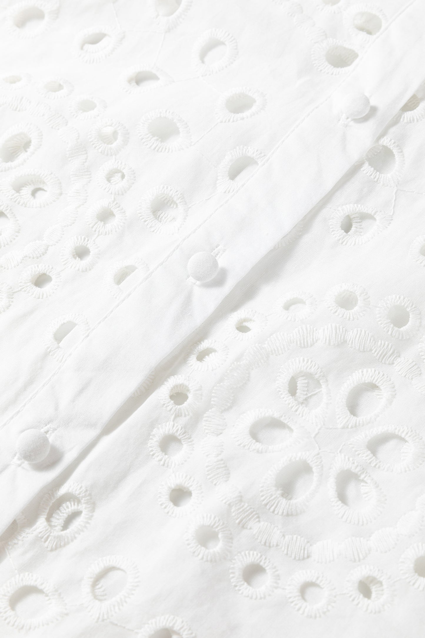 White Eyelet Embroidered Puff Sleeve Crop Shirt