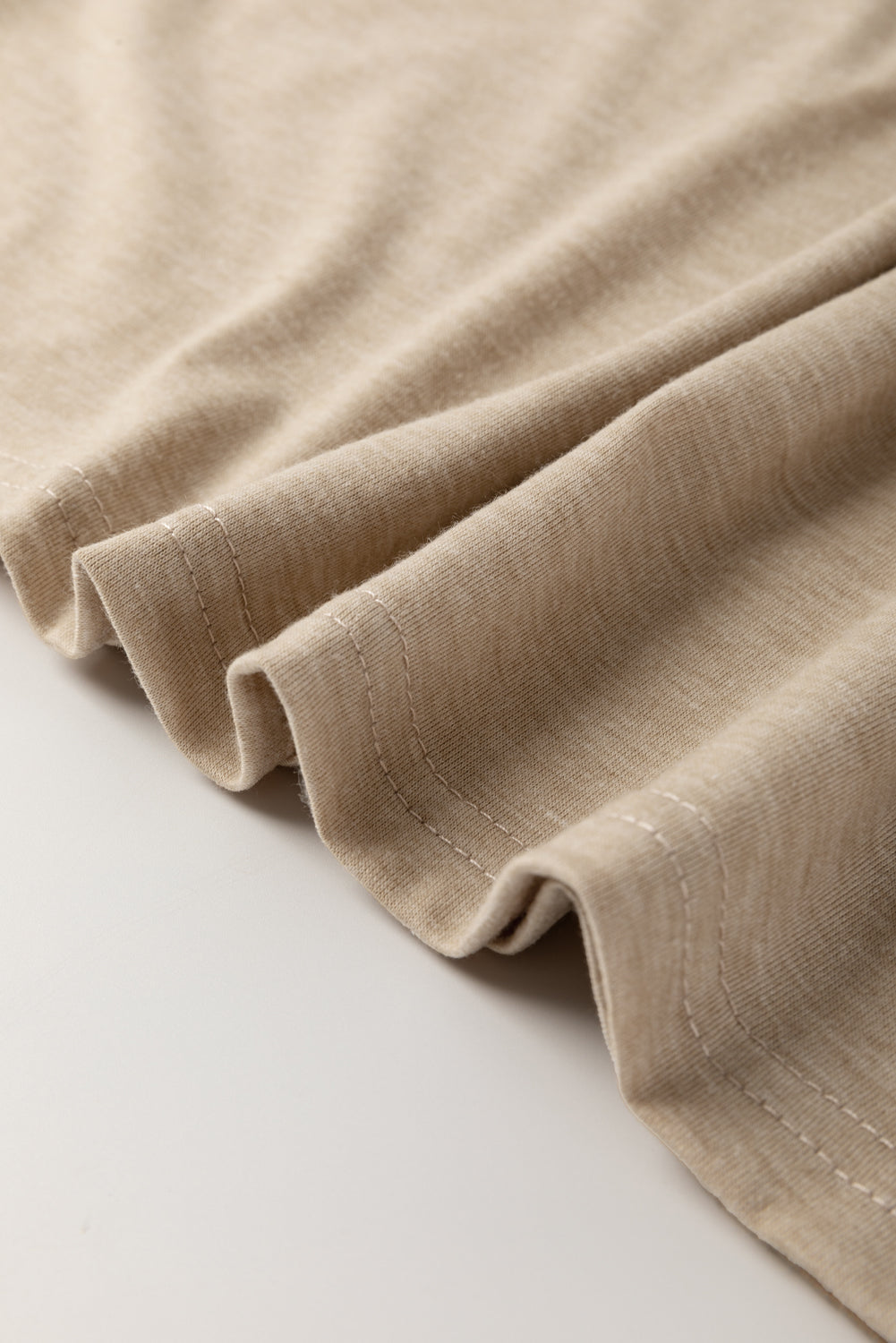 Parchment Solid Color Ruched Puff Sleeve T Shirt