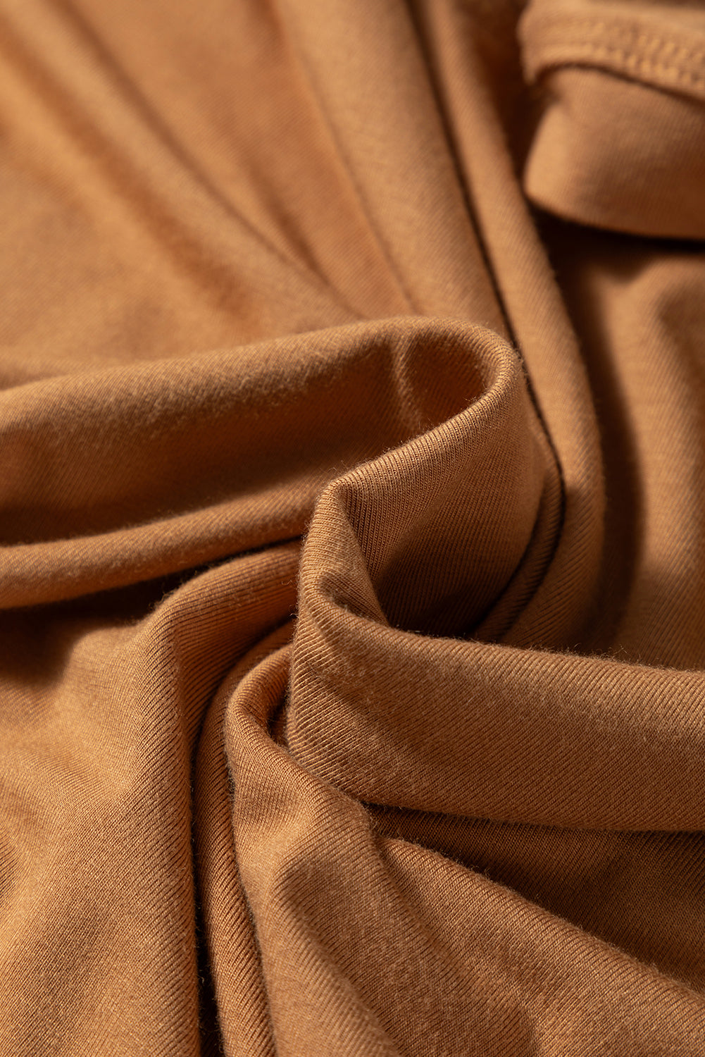 Chestnut Solid Color Long Sleeve Fitted Top