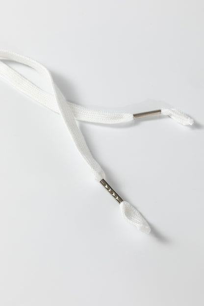 White Waffle Printed Patchwork Drawstring Hooded Long Sleeve Top