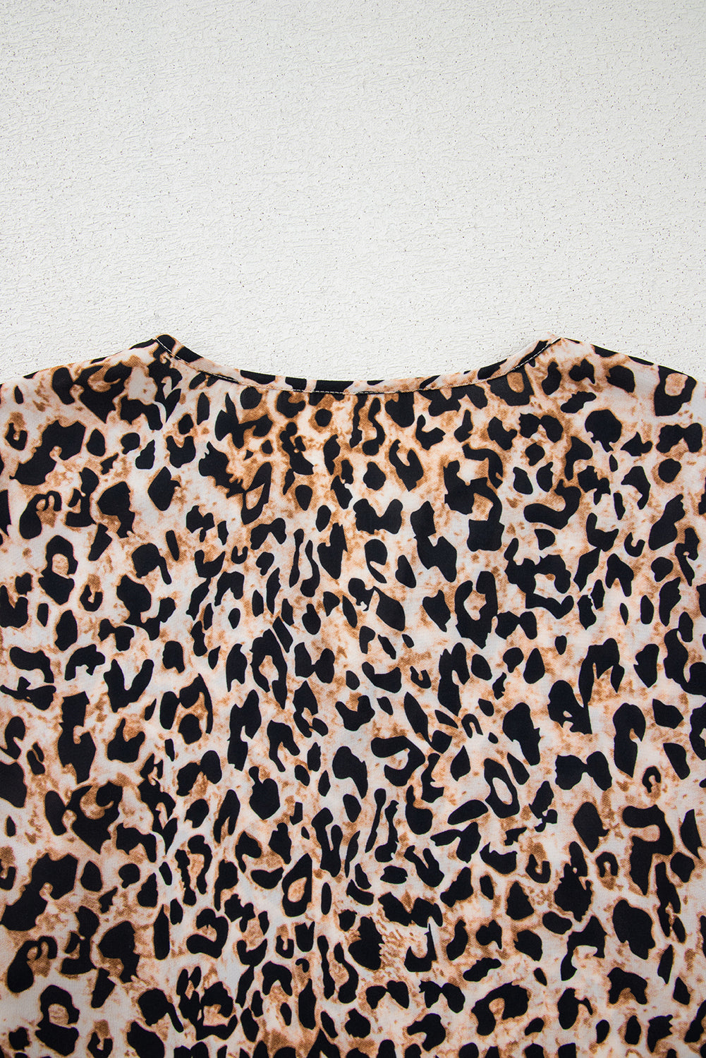 Apricot Leopard V Neck Half Sleeve Blouse