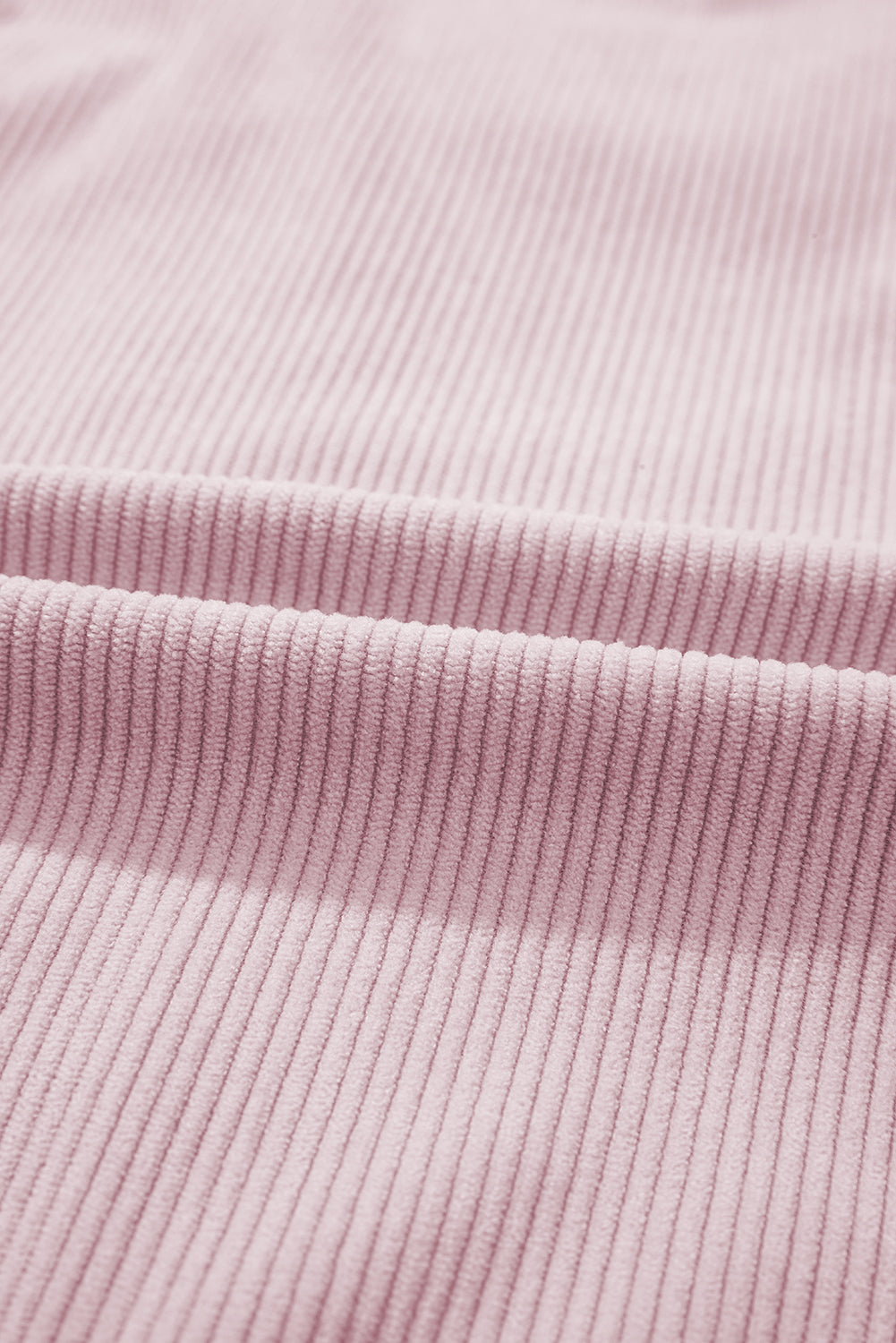 Pink Brushed Plaid Corduroy Flap Pockets Patchwork Shacket