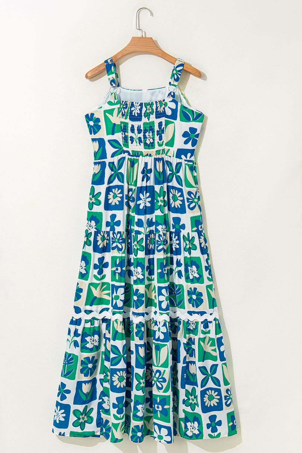 Multicolour Floral Maxi Sundress with Ricrac Trim