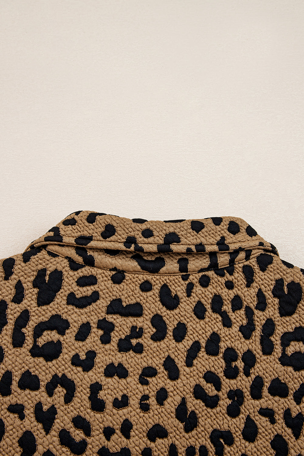 Brown Leopard Print Quarter Zip Sweatshirt