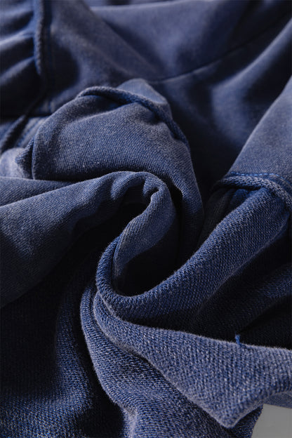 Ashleigh Blue Careys Mineral Wash Tiered Wide Leg Patchwork Drawstring Pants