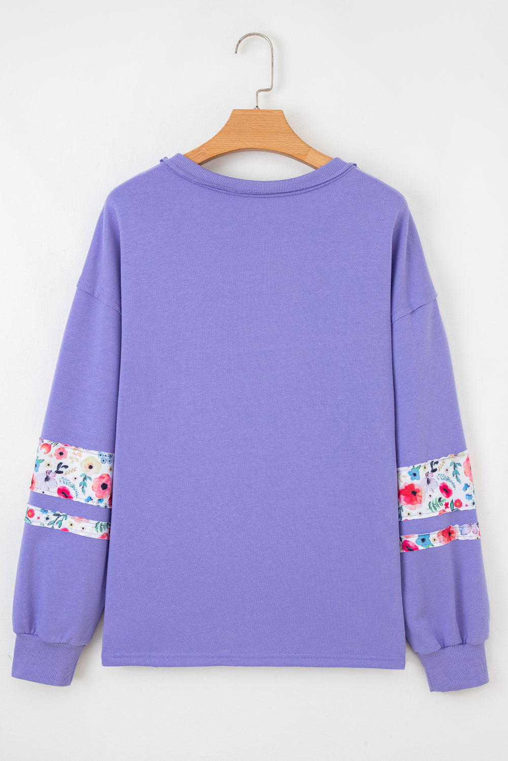 Wisteria Floral Applique Baggy Pullover Sweatshirt