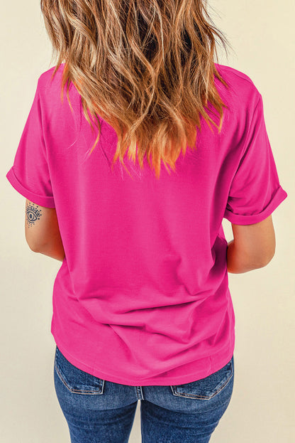 Wisteria Casual Plain Crew Neck Tee