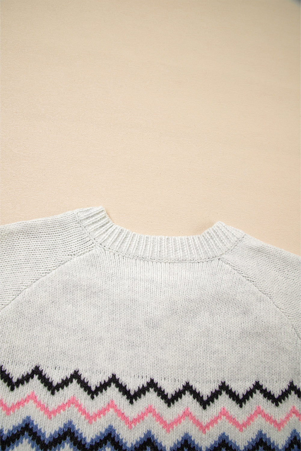 Pink Stripe Geometric Button Up Sweater Cardigan