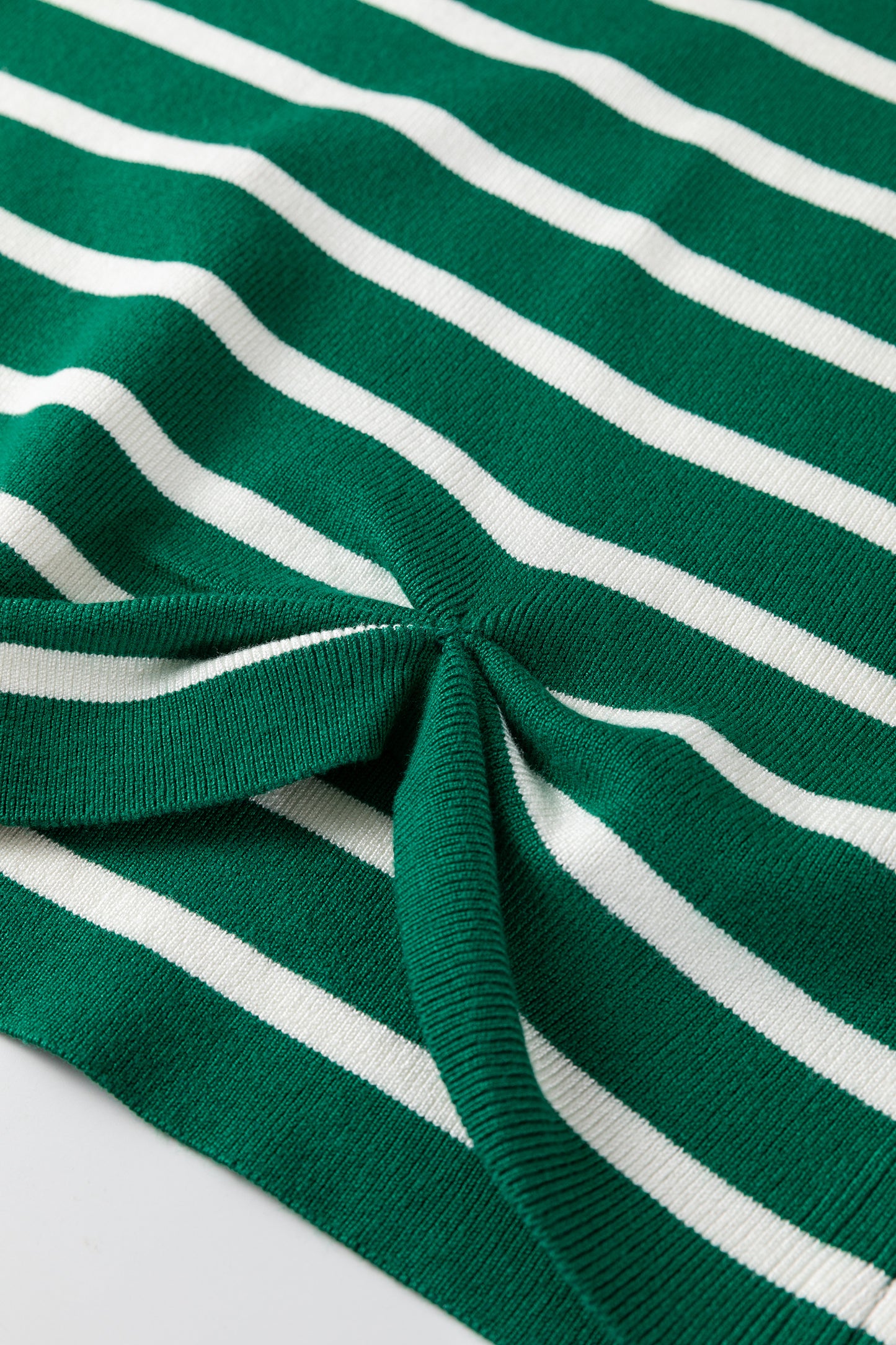 Green Stripe Crew Neck Sleeveless Sweater Vest