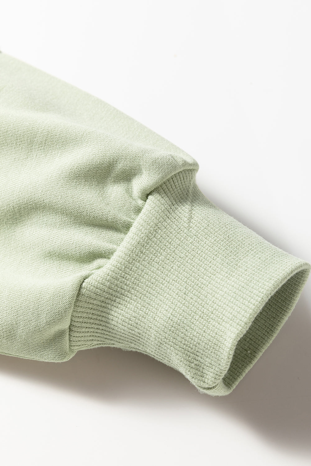 Laurel Green Floral Plaid Mixed Sleeve Raw Edge Relaxed French Terry Top