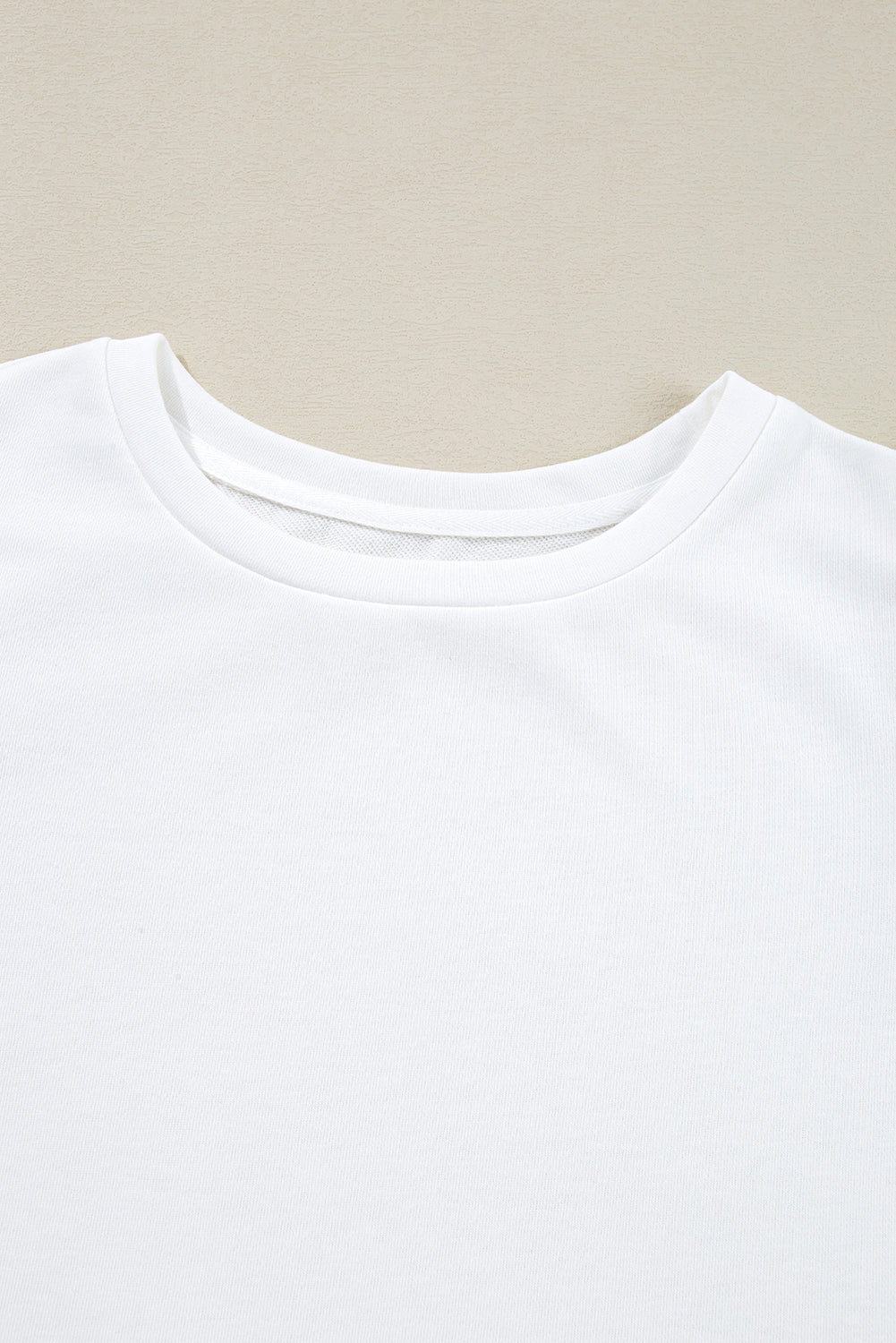 White Floral Crochet Patched Ruffled Sleeve Crewneck Blouse