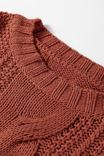 Redwood Burl Chunky Fit Slouchy Textured Knit Sweater