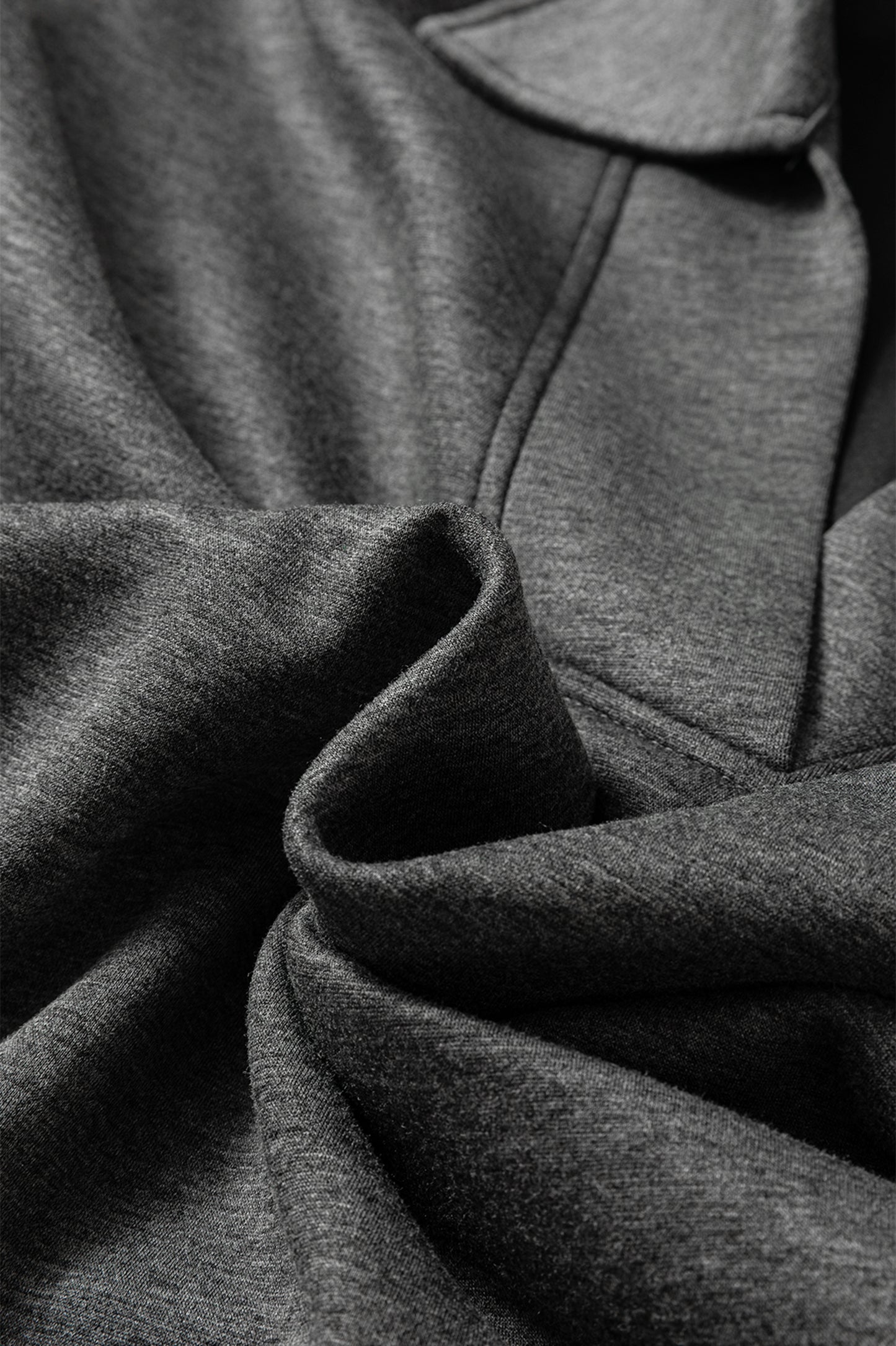 Medium Grey Collared V Neck Pullover Sweatshirt Sweatpants Set