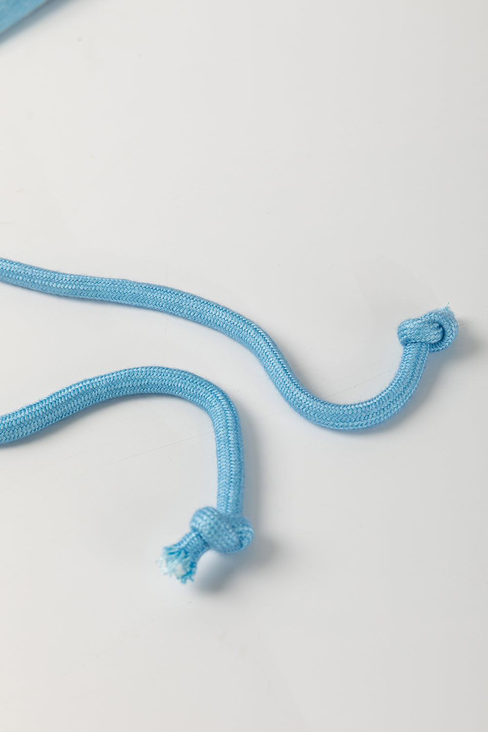 Mist Blue Mineral Wash Drawstring Elastic Waistband Hollow Out Back Short Sleeve Romper