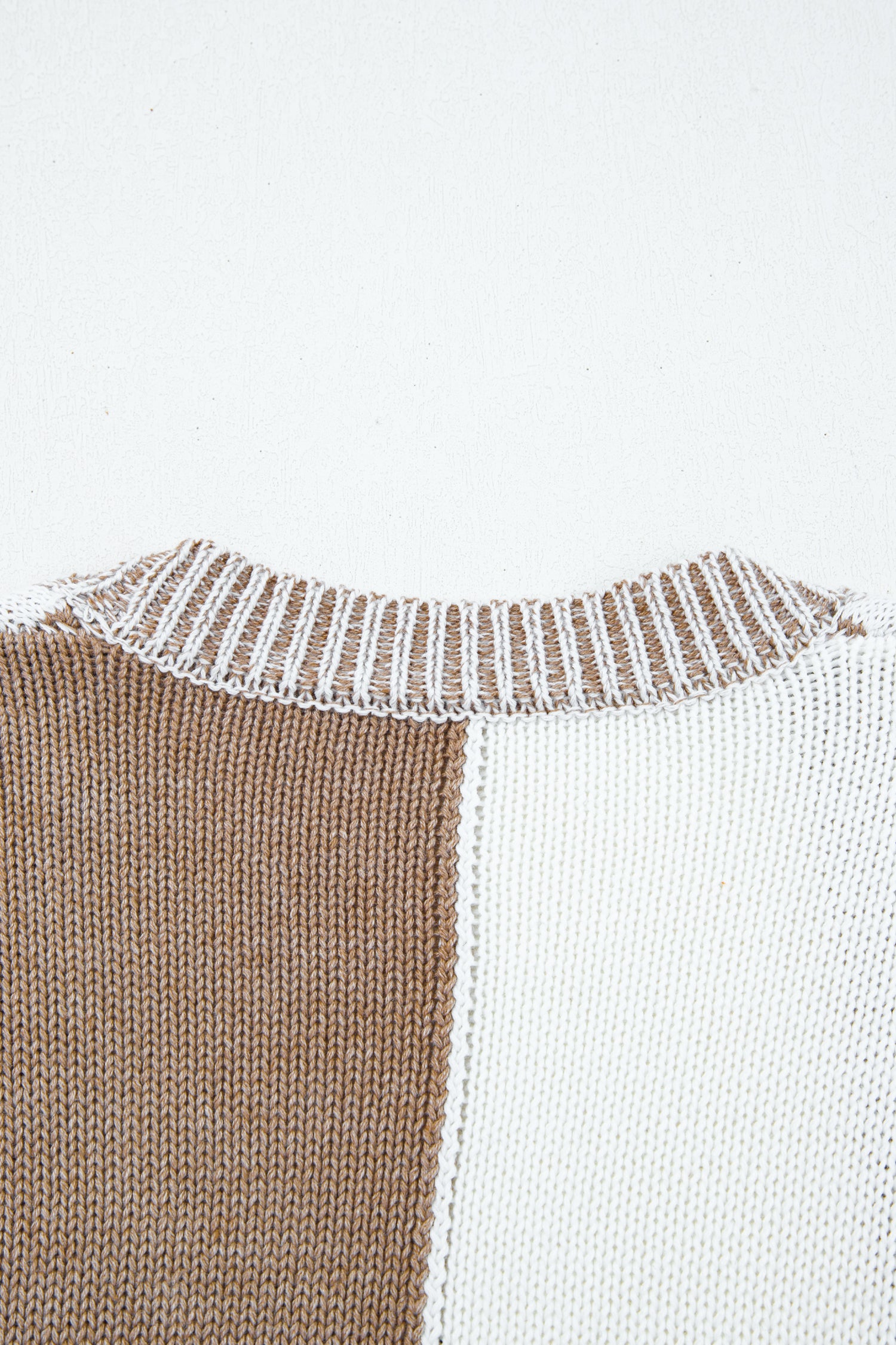 Brown Plus Size Checkered Bubble Sleeve Drop Shoulder Open Cardigan