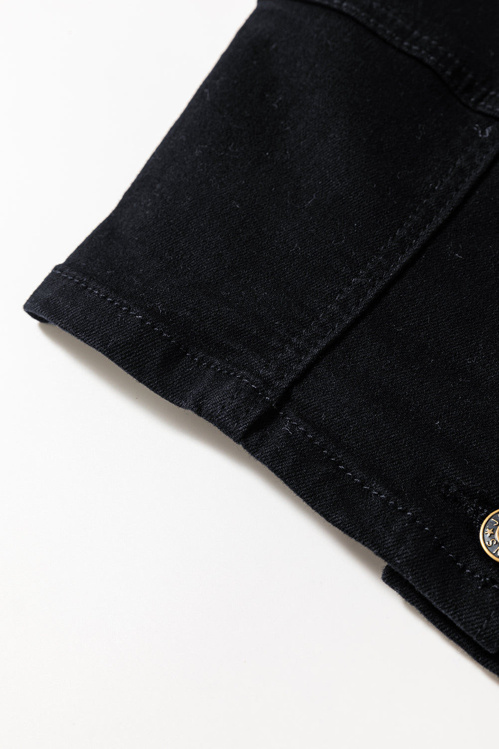 Black Acid Wash Buttoned Cropped Slim Denim Tank Top