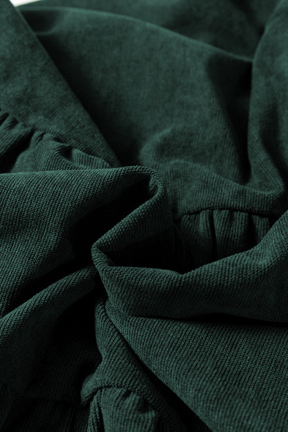 Mist Green Lantern Sleeve Tiered Mini Dress