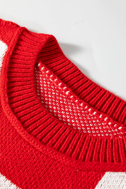 Green Checkered Bishop Sleeve Sweater