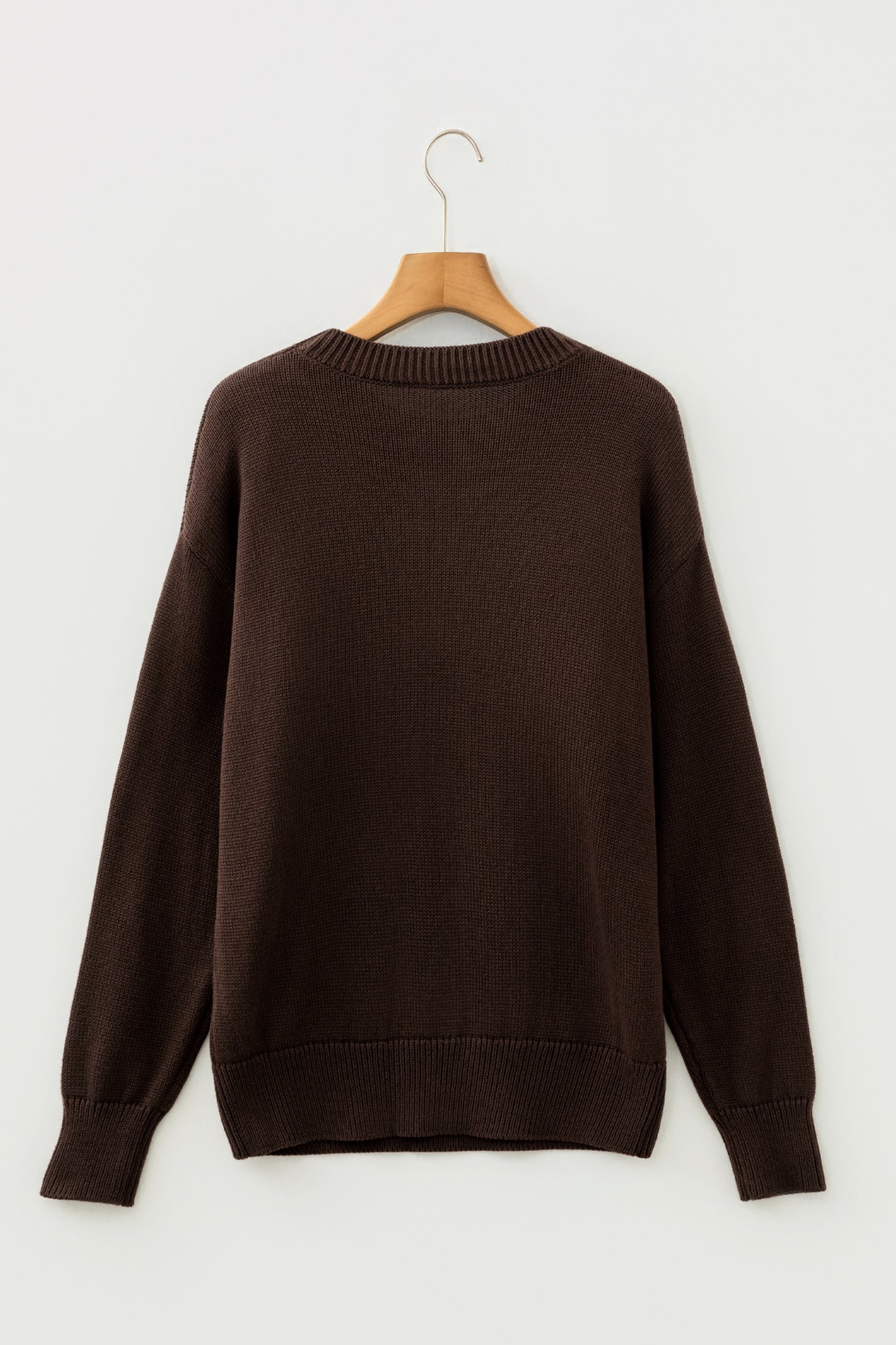 Chicory Coffee Howdy Embroidered Graphic Western Sweater