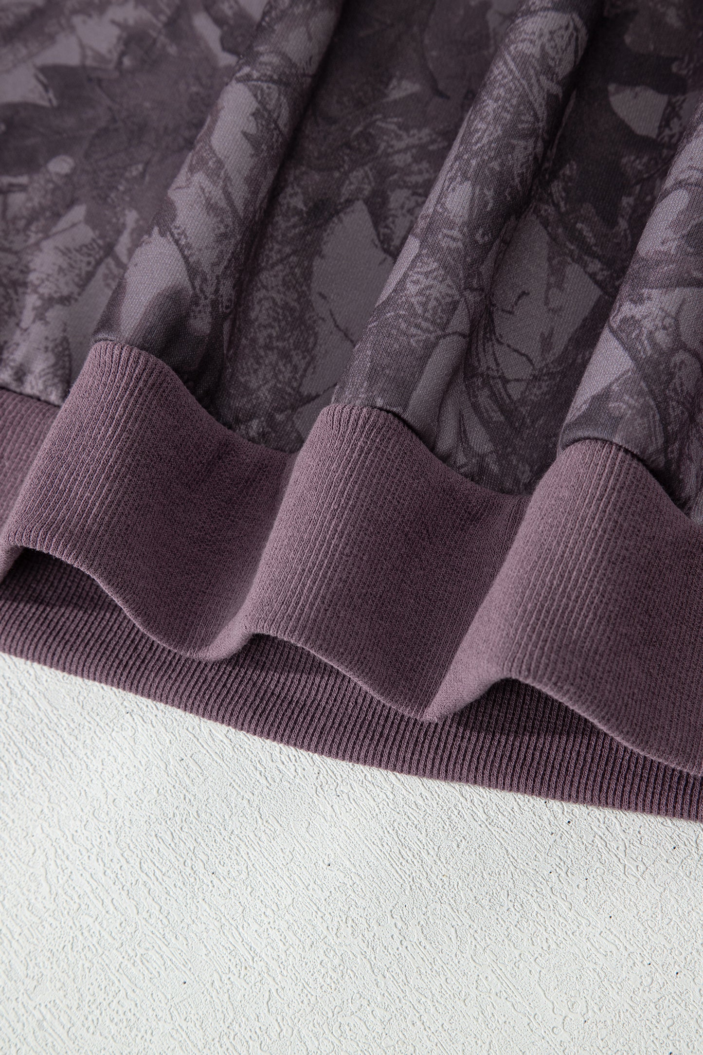 Brown Abstract Woodland Camo Print Baggy Pullover Drawstring Shorts Set