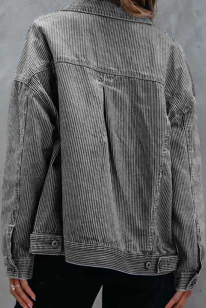 Wild Wind Washed Oversize Pocketed Denim Jacket