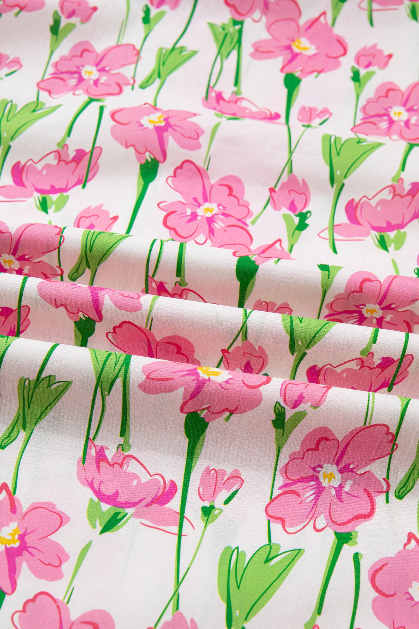 Red Floral Print Contrast Trim V Neck Double Ruffled Short Sleeve Blouse