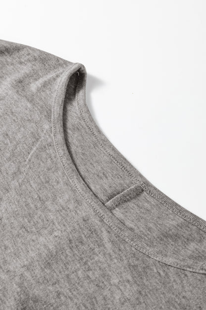 Four Leaf Clover Solid Color Extended Cuffs Long Sleeve Top