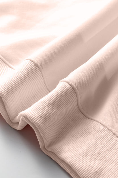 Apricot Pink Oversize Mock Neck Sweatshirt
