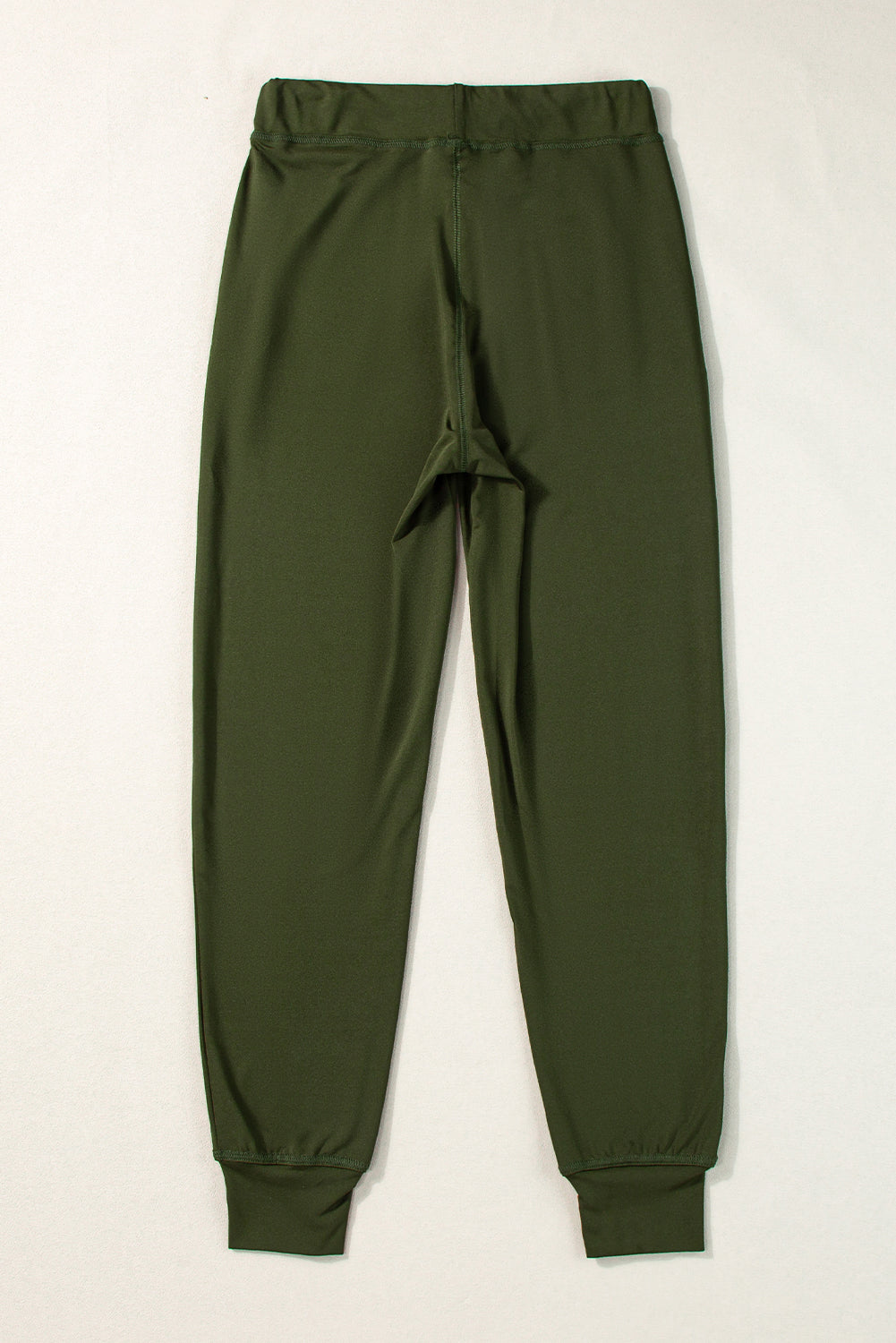 Moss Green Drawstring Elastic Waistband Pocketed Joggers