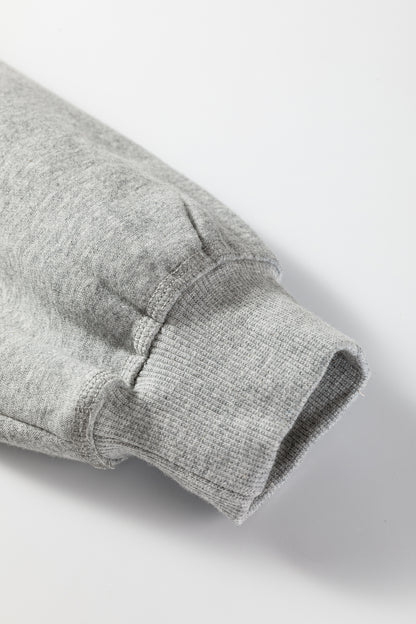 Gray Contrast Rope Drawstring Ruffle Trim Drop Shoulder Baggy Hoodie