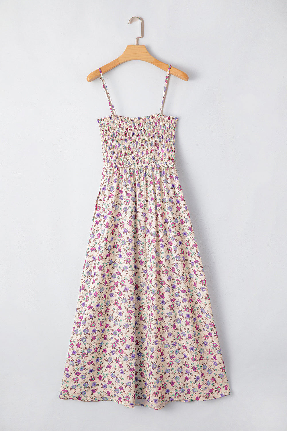 Multicolour Bohemian Ditsy Floral Smocked Fit Flare Sundress