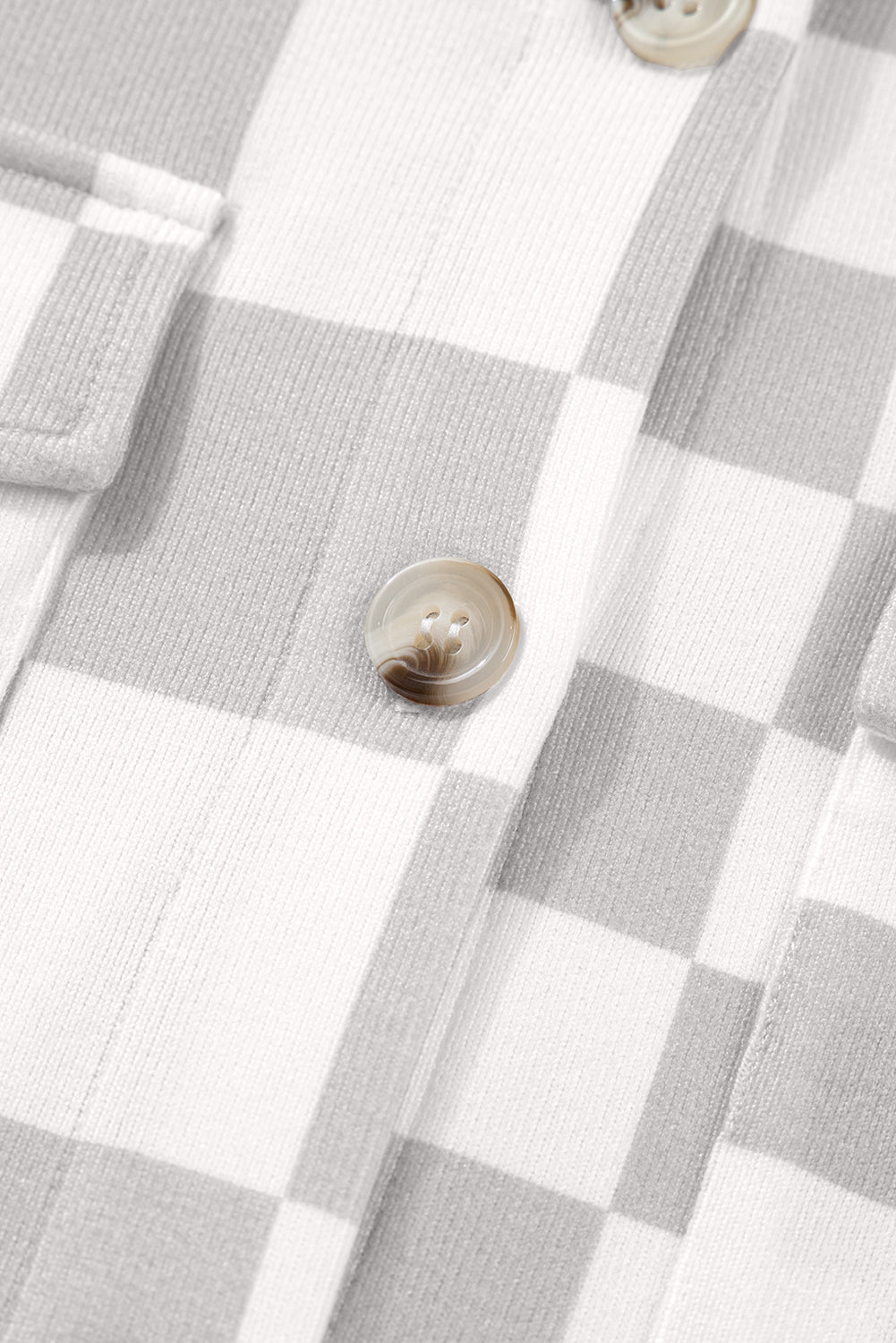 Khaki Plus Size Checkered Buttoned Down Casual Western Jacket