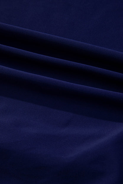 Navy Blue Square Neck Ruched Tommy Control One Piece Swimsuit