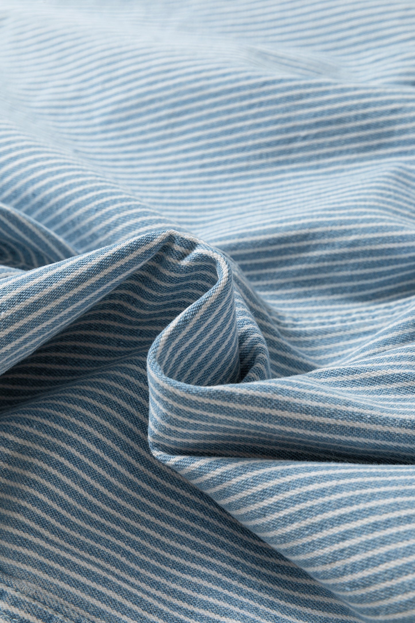 Sky Blue Stripe Drawstring Elastic Waist Casual Denim Shorts