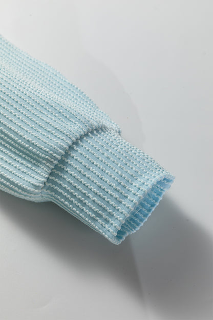 Beau Blue Color Block Corded Long Sleeve Top