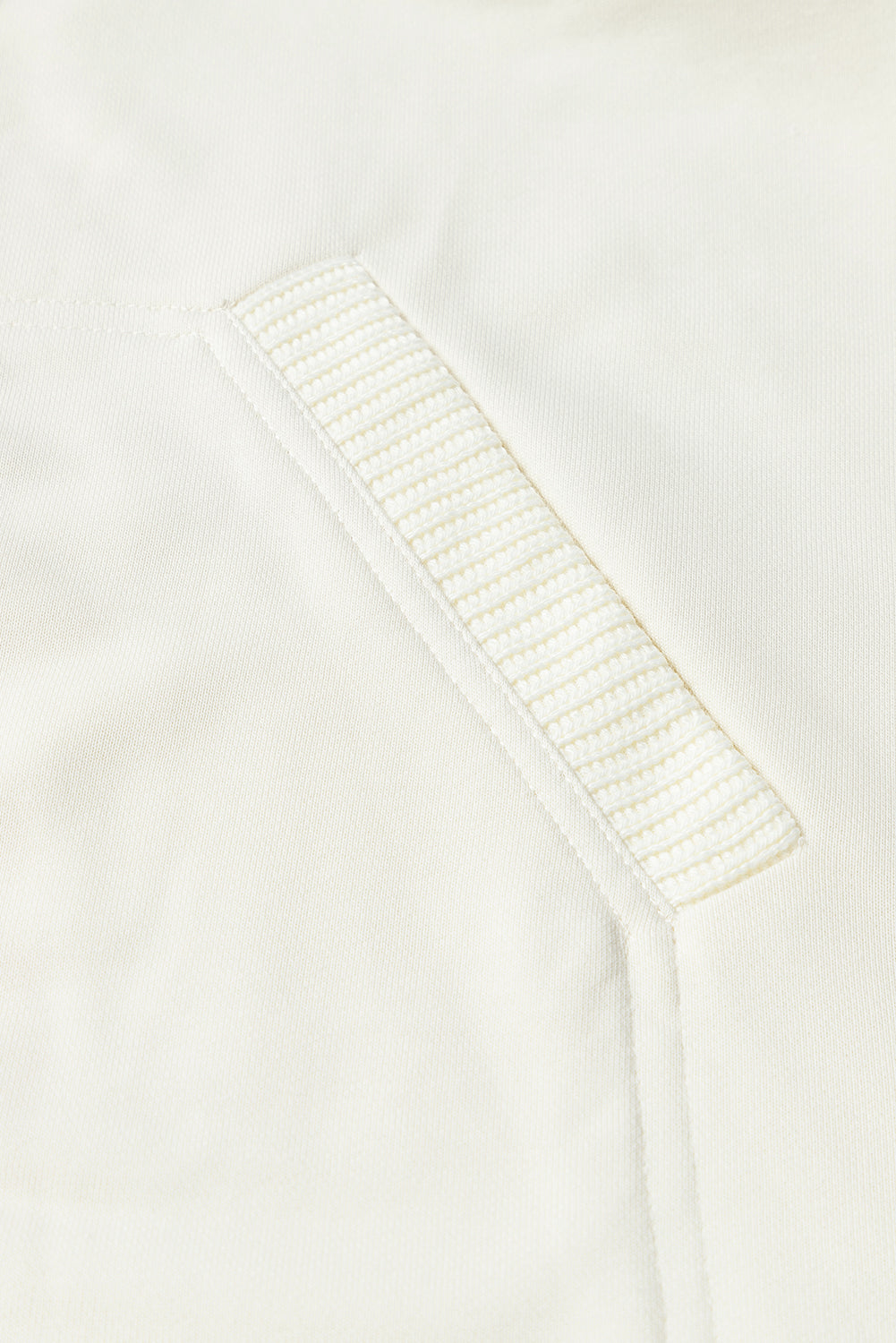 Beige Contrast Knit Patchwork Hooded Functional Coat