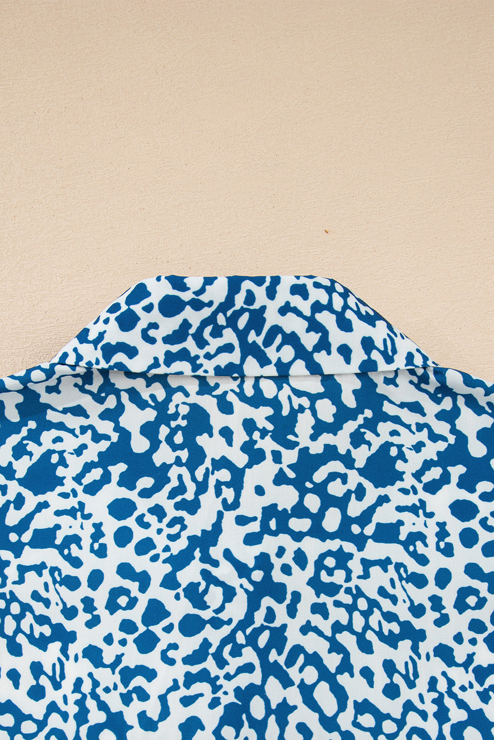 Sky Blue Leopard Striped Western Casual Shirt