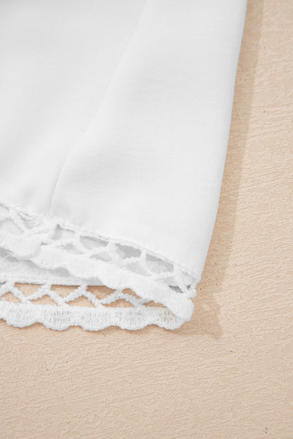 Black Plus Size Frilled Elastic Waist Lace Trim Boho Ruffled Shorts