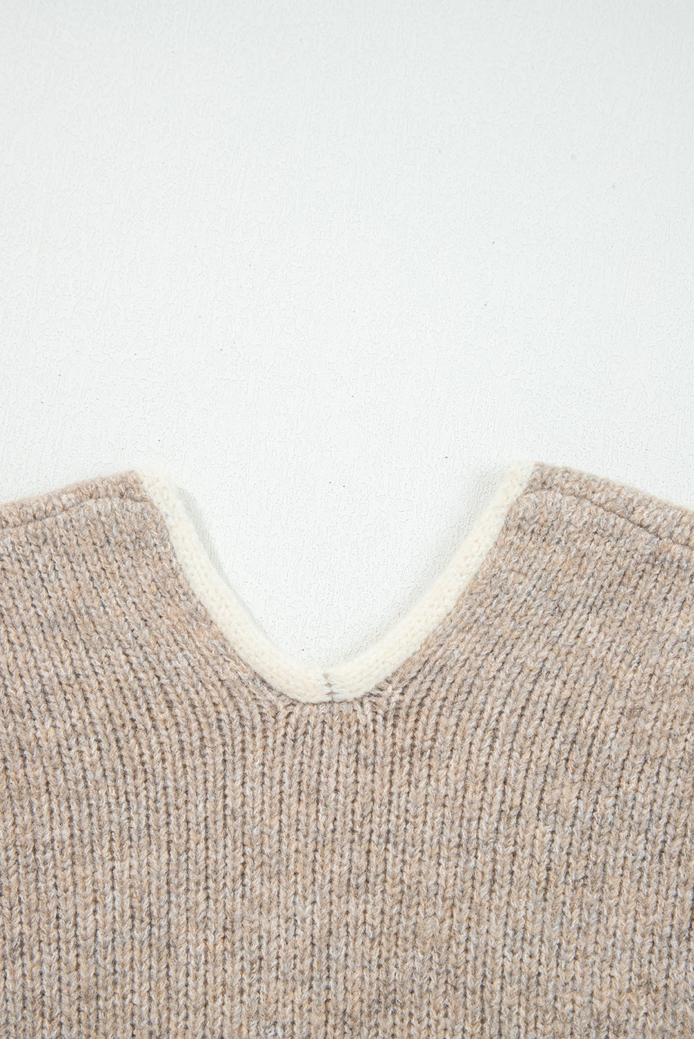 Pale Khaki Tied Front Drop Shoulder Chunky Casual Cardigan