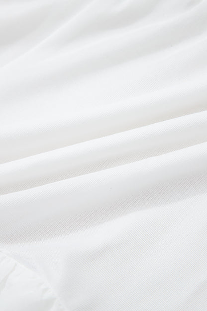 White Lace Ruffle Tiered Drawstring Elastic Waist Sweet Shorts