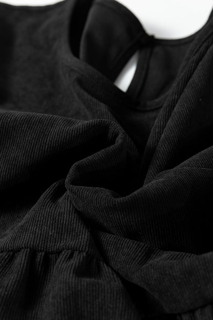 Mist Green Lantern Sleeve Tiered Mini Dress