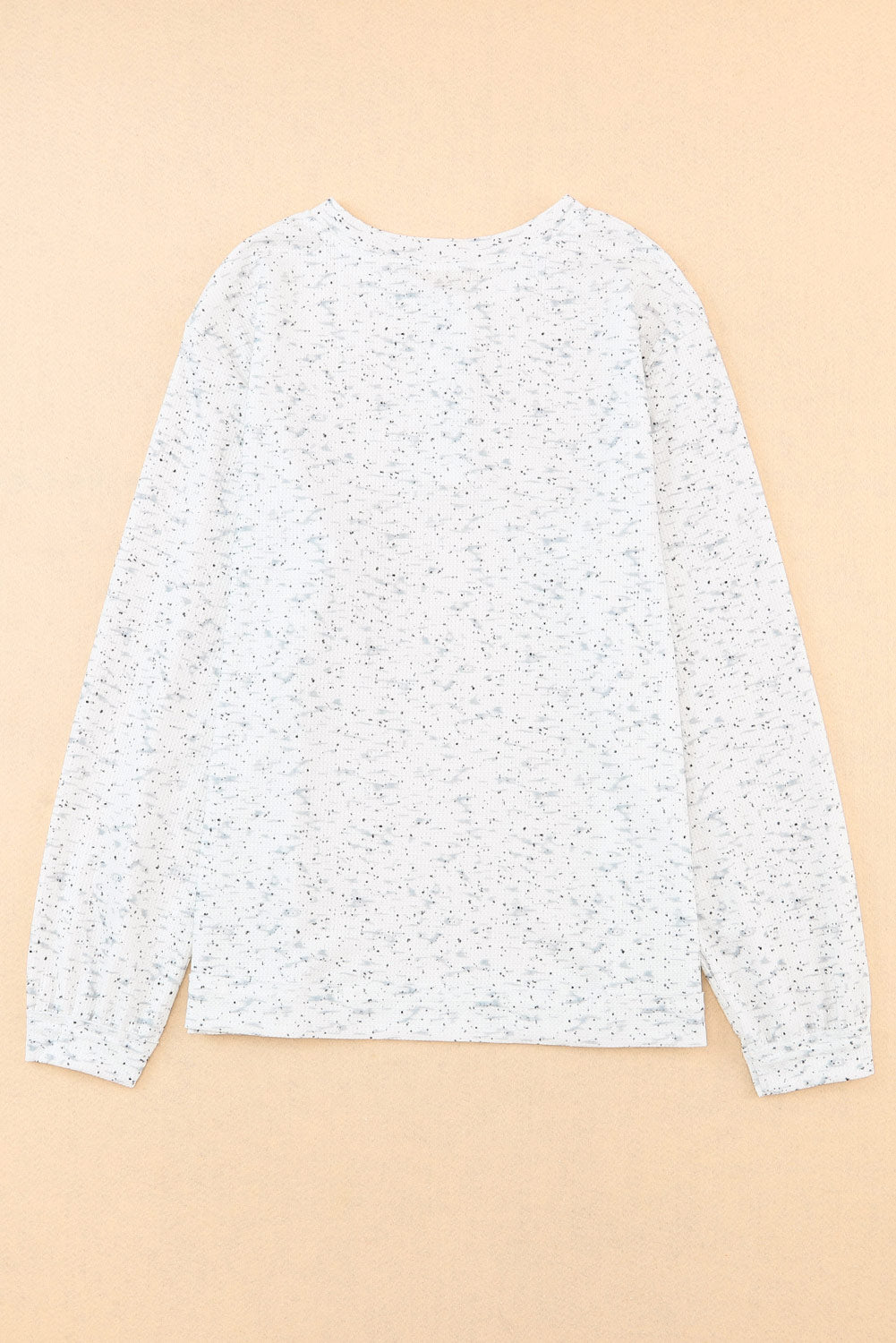 Gray Slouchy Heather Rib Knit Long Sleeve Henley Top